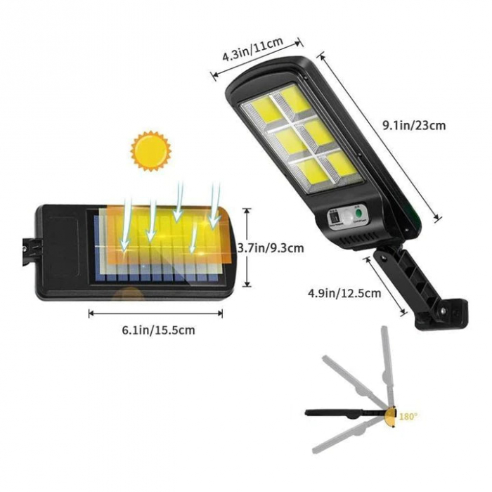 Set 5 x Lampa cu Incarcare Solara , 120 LED-uri COB, telecomanda inclusa + 1 Lampa cadou [2]