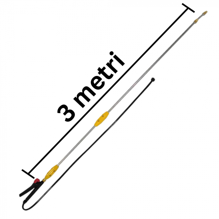 Lance / Tija telescopica din inox stropit pomi, copaci de livada cu maner ergonomic din plastic Lance pentru stropit pomi, Micul Fermier, 280cm, inox [5]