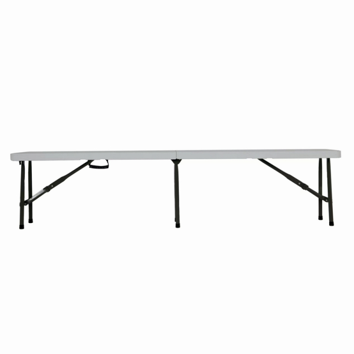 Set masa pliabila 4 persoane din otel cu HDPE 180x70x74 cm + doua banci pliabile din otel si HDPE 183x28x43cm, MESTERINO FURNITURE KJC2061-SET, culoare alba [4]