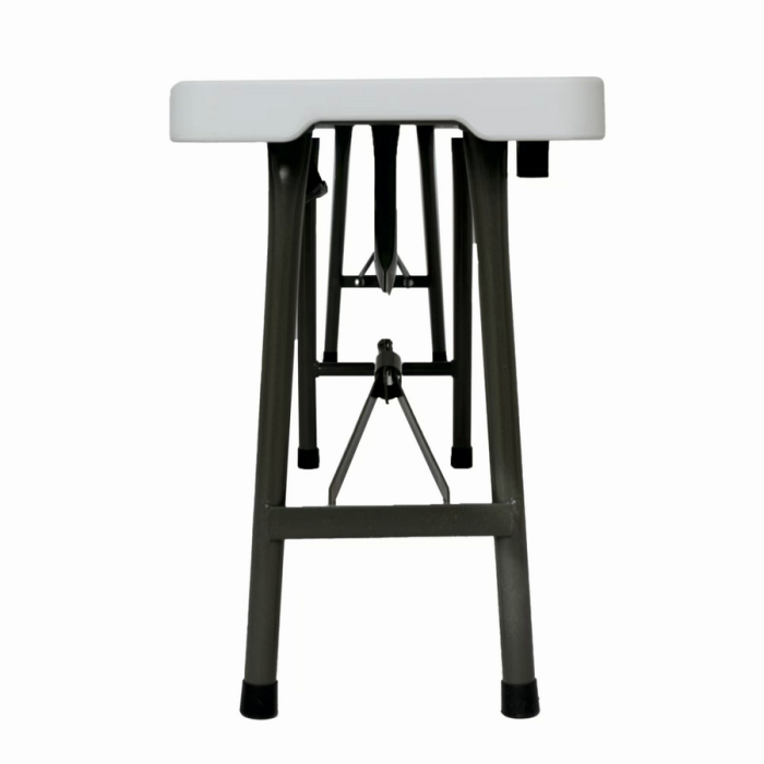 Set masa pliabila 4 persoane din otel cu HDPE 180x70x74 cm + doua banci pliabile din otel si HDPE 183x28x43cm, MESTERINO FURNITURE KJC2061-SET, culoare alba [5]