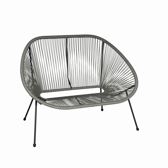 Set mobilier terasa/gradina KLUGMEISTER KJF3643, doua scaune + canapea + masuta, material otel + ratan, culoare gri [6]