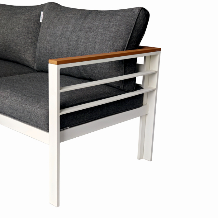 Set mobilier terasa/gradina KLUGMEISTER KJFA003, coltar 5 locuri si masa cu cadru de aluminiu, culoare gri [4]