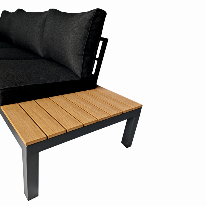 Set mobilier terasa/gradina premium din aluminiu si polywood KLUGMEISTER KJF4313, 4 piese (perne incluse), culoare gri [4]