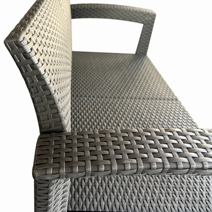 Set mobilier terasa/gradina tip ratan KLUGMEISTER KJF3132, canapea + doua fotolii + masa, culoare gri [6]