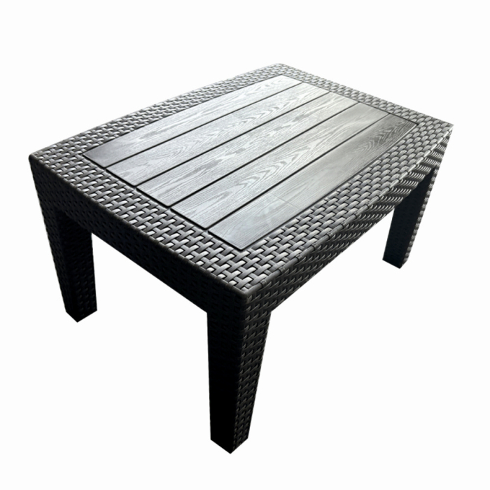 Set mobilier terasa/gradina tip ratan KLUGMEISTER KJF3132, canapea + doua fotolii + masa, culoare gri [5]