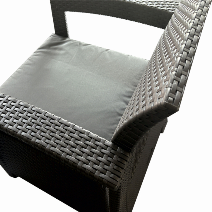 Set mobilier terasa/gradina tip ratan KLUGMEISTER KJF3132, canapea + doua fotolii + masa, culoare gri [7]