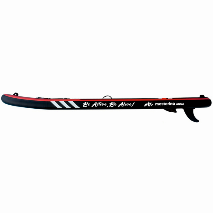 Set placa gonflabila Stand Up Paddle Mesterino Aqua SUP081, 320x81x15cm, geantă de transport, vasla, pompa, scaun, lesa, kit de reparatii, culoare Abstract Negru-Rosu [4]