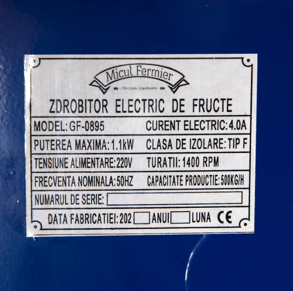 Set Zdrobitor fructe electric Micul Fermier 500 Kg/ora + Teasc 32L Lemn Verde [3]