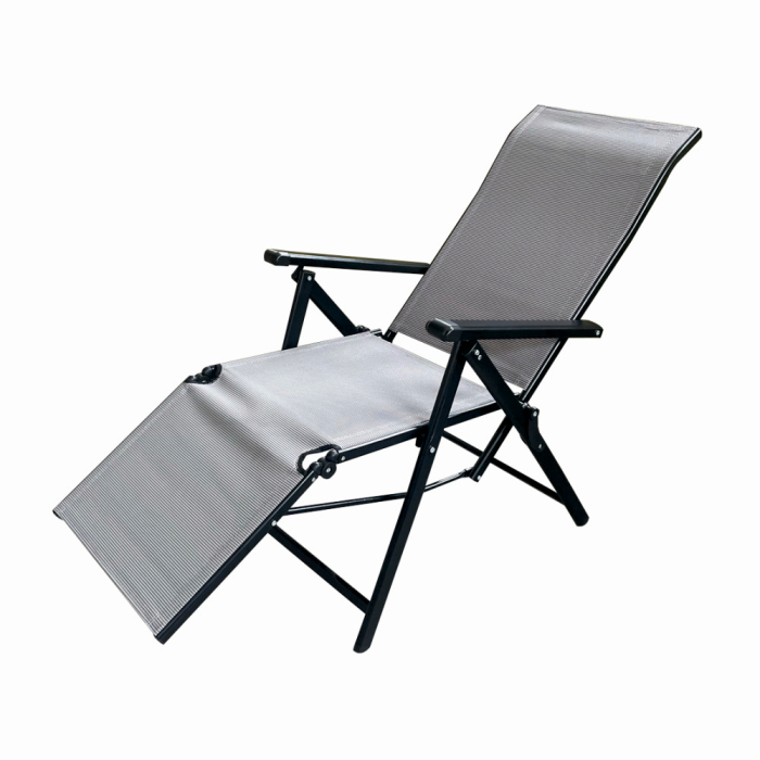 Sezlong pliabil de gradina din otel KLUGMEISTER KJF3792, pliabil, dimensiuni 165x48x115 cm, culoare gri [5]