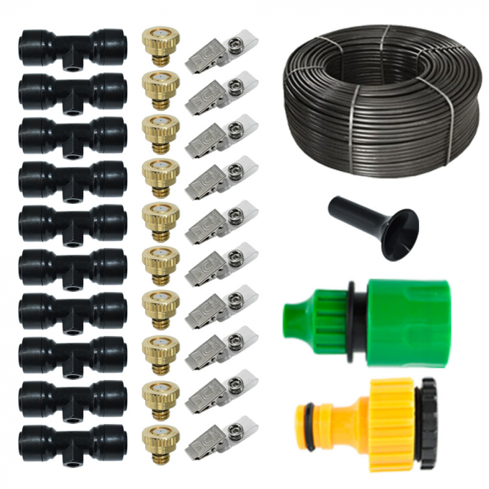 Sistem racire exterioara terase racire prin pulverizare 10m, 10 duze, 10 clipsuri montaj [3]