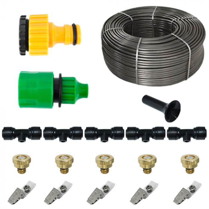 Sistem racire exterioara terase racire prin pulverizare 7m, 5 duze, 5 clipsuri montaj [3]