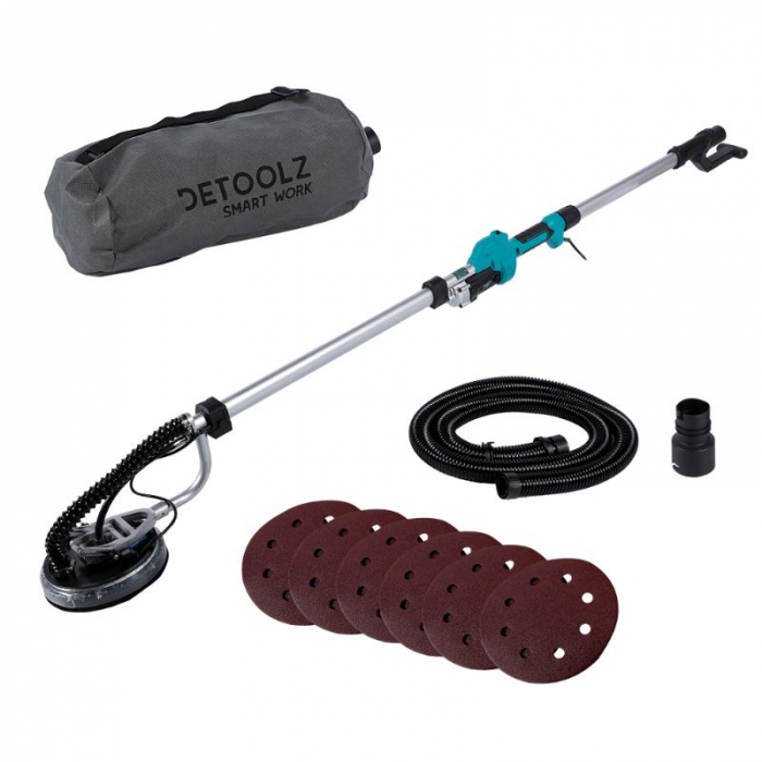 Slefuitor pentru pereti, extensibil cu aspirator si sac DeToolz DZ-C218, 750W, 215mm [5]