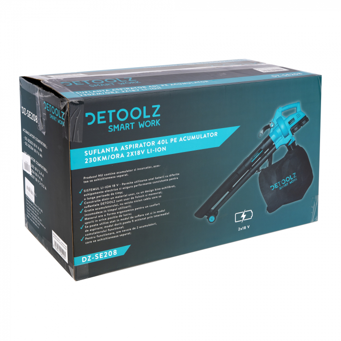 DZ-SE208 Suflanta Aspirator 40L pe acumulator 210km/ora 18V [4]