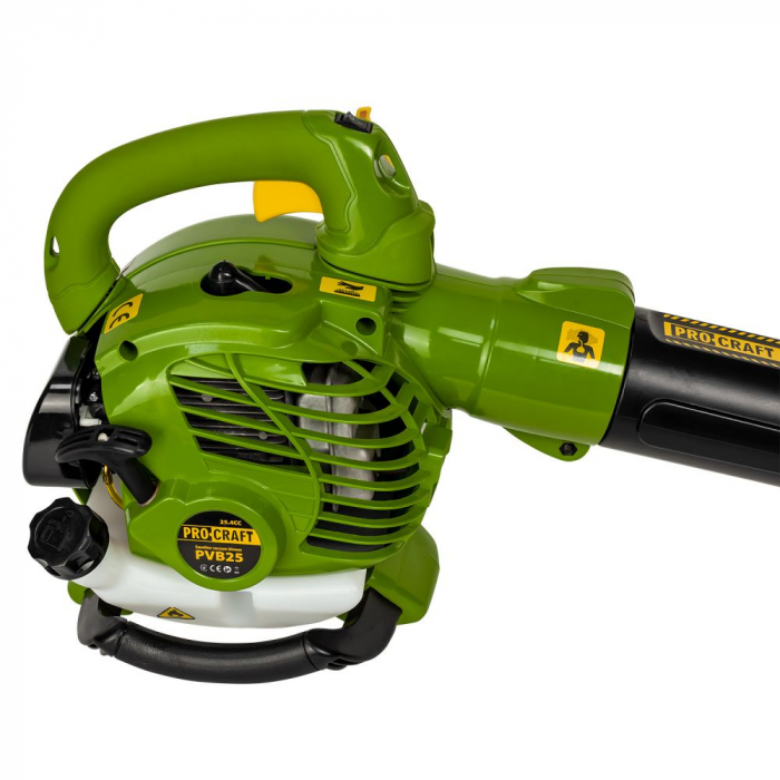 Suflanta pentru frunze cu tocator PROCRAFT PVB25, 1.5 CP, 24.5 CC, 2 timpi, 720 mc/h debit aer, 45 m/s viteza maxima aer [4]