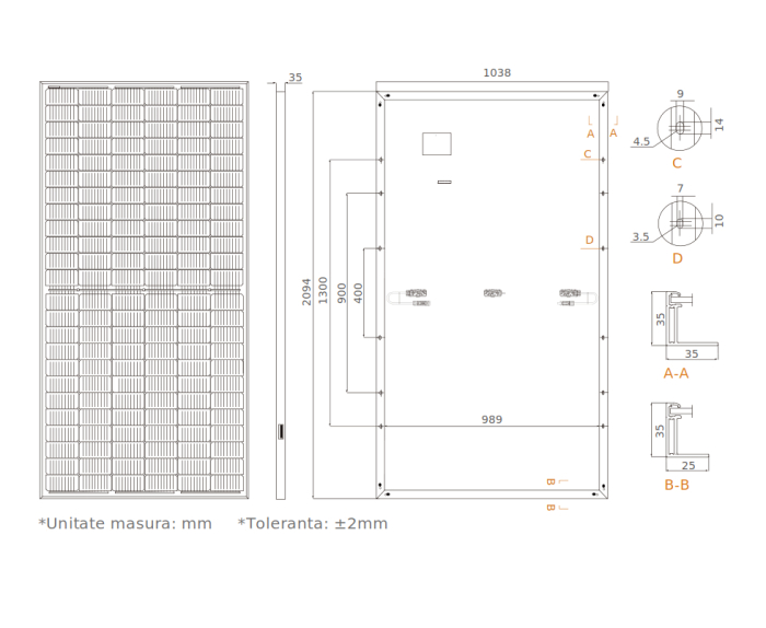 Sunpal SP460M-72H Panou fotovoltaic 460W, monocristalin, MBB Half-cut [3]