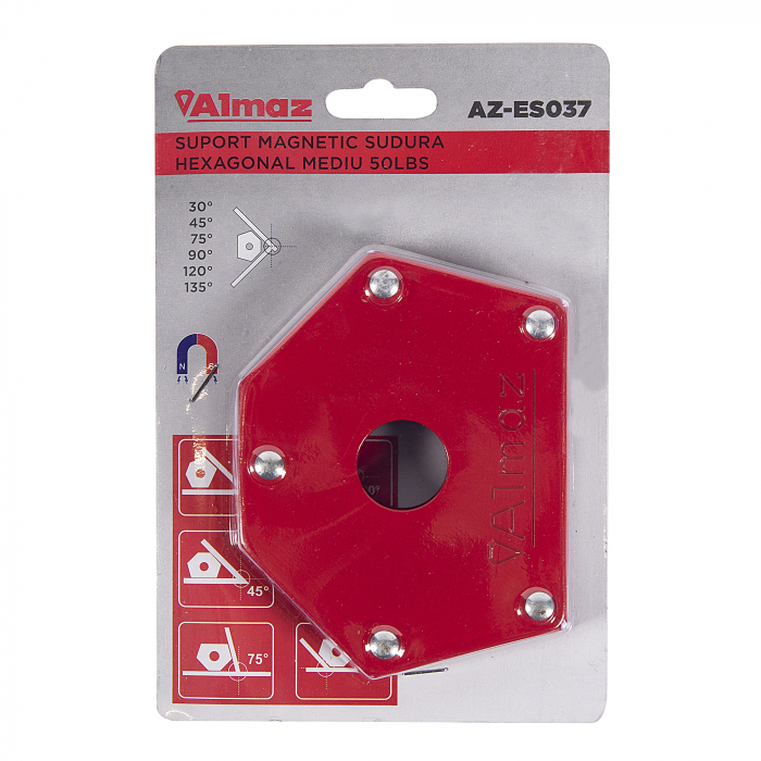 AZ-ES037 Suport magnetic sudura hexagonal mediu 50lbs [2]