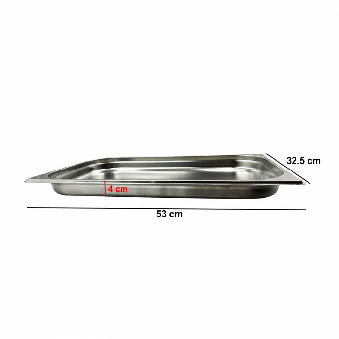Tava de bucatarie din inox 530x325x40mm [6]