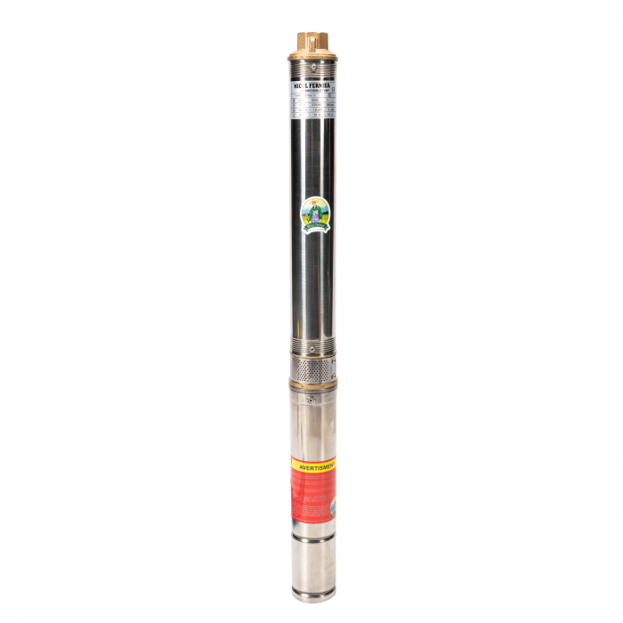 Pompa submersibila apa curata Micul Fermier GF-0710, 75QJD,corp inox, 750 W, 60 l/min debit maxim, 1" diametru conexiune, ax din inox,absorbtie 15 m, refulare 41 m [6]