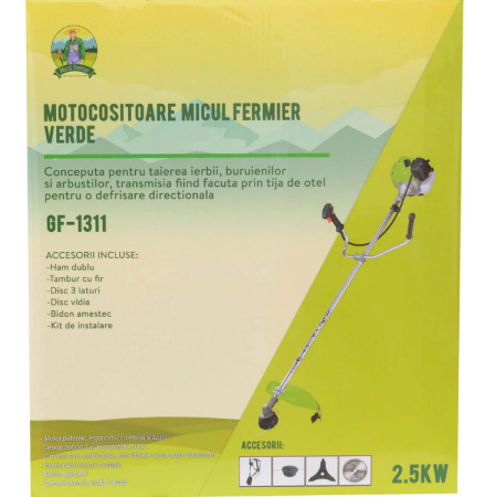 Set Motocoasa Micul Fermier GF-1311, 3.4CP + Cap cultivator + 3 Sisteme taiere, model nou [5]