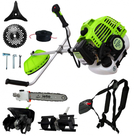 Motocoase - Set Motocoasa Micul Fermier GF-1311, 3.4CP + Cap cultivator + Prasitoare + Cap Drujba