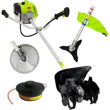 Set Motocoasa Micul Fermier GF-1311, 3.4CP + Cap prasitoare + 3 sisteme taiere, model nou [9]