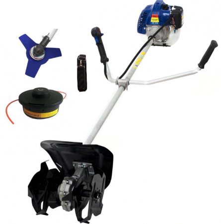 Set Motocoasa Micul Fermier GF-1310 3.4CP +Cap Cultivator + 2 sisteme taiere, model nou [5]