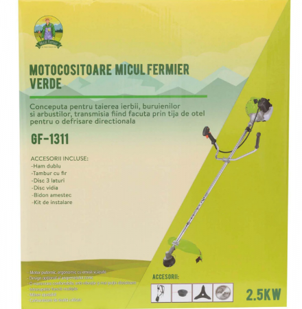Set Motocoasa Micul Fermier GF-1311, 3.4CP + Cap prasitoare + 3 sisteme taiere, model nou [5]