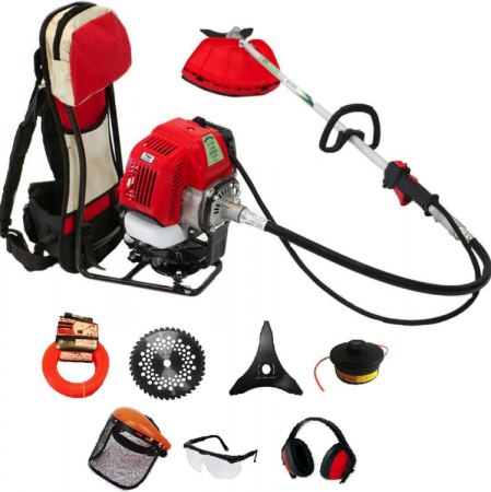 Casa, gradina si ferma - Set Motocoasa tip rucsac Micul Fermier BC430KF (GF-1550), 4.76CP + Prasitoare + Cultivator
