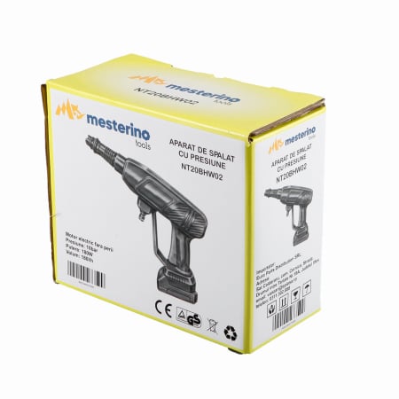 Aparat de spalat cu presiune pe acumulator MESTERINO TOOLS NT20BHW02, putere 300W, debit 5 L/min, presiune 24 bari, acumulator 2A / 21V, lungime furtun 5 m [2]