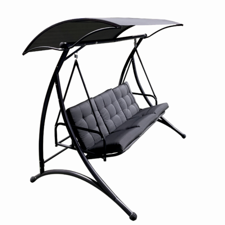 Balansoar pentru terasa/gradina cu acoperis KLUGMEISTER KJF4959, cu perne incluse, dimensiuni 198x133x178 cm, culoare gri [2]