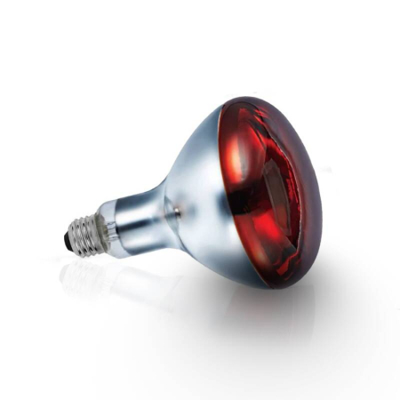 Bec infraroșu 200W cu vârf roșu închis – căldură instantanee pentru pui și animale tinere, eficiență termică peste 90%, compatibil cu lămpi E27 [1]