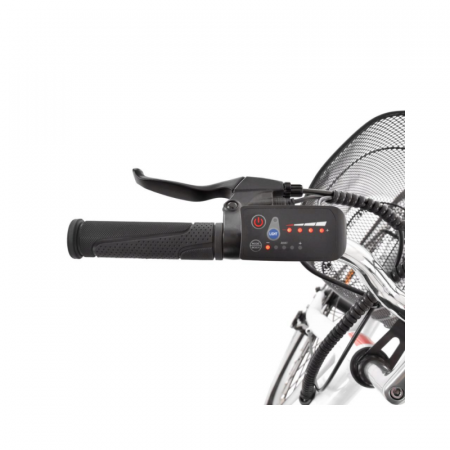 Bicicleta electrica Hecht prime white cu sasiu din aluminiu schimbator shimano acumulator 36 v [8]