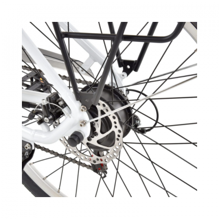Bicicleta electrica Hecht prime white cu sasiu din aluminiu schimbator shimano acumulator 36 v [5]