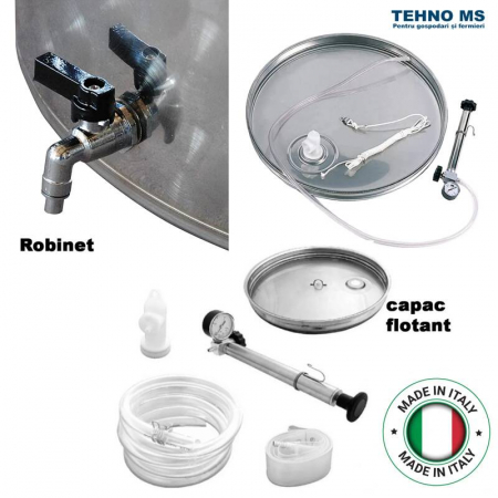 Butoi inox 300L cu capac flotant, supapă și pompă [2]