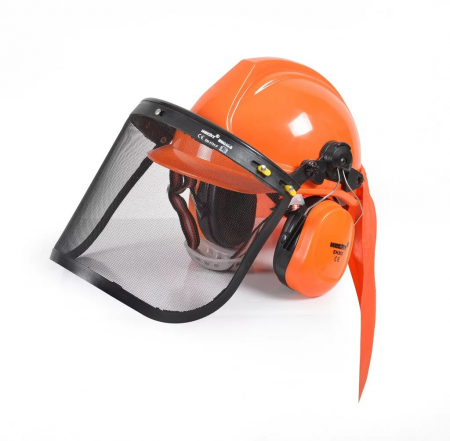Scule si echipamente - Casca de protectie Hecht 900100 cu viziera si antifoane