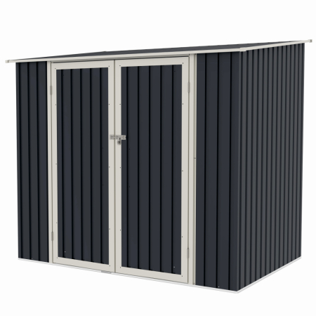 Casuta / magazie de gradina premium metalica, MESTERINO Joy-B, Gri/Bej, dimensiuni 222x149x194 cm, cu usi cu balama si baza metalica [2]