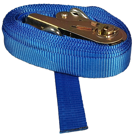 Palane si vinciuri - Chinga ancorare 25mm, 2 parti, 5m, albastru, cu carlige, 400/800 daN, STF 200 daN