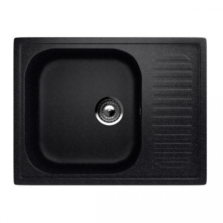 Chiuvete - GF-2232 Chiuveta compozit dreptunghiulara neagra cu picurator 640x490mm