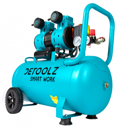 Compresor Detoolz 50L fara ulei, 1680 W, debit 214L/min, 8 bar, 2 prize de aer [10]