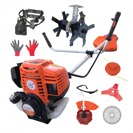 Motocoase - MOTOCOASA PANDORA T5600, MOTOR 4 TIMPI, 7.6CP, 5600W, 4 MODURI DE TAIERE, MOTOCOSITOARE PE BENZINA