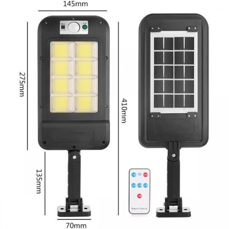 Corp de iluminat stradal cu panou solar Street Lamp, senzor miscare si 8 x LED COB [3]