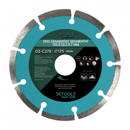 Bricolaj - DZ-C278 Disc diamantat segmentat 125x22.2x7mm