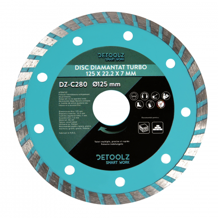Bricolaj - DZ-C280 Disc diamantat turbo 125x22.2x7mm