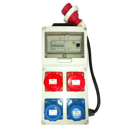 Derulatoare si prelungitoare - DIX-380/2/2P Tablou organizare santier precablat 4L, T2x16A+M2x16A, 9kW, IP67