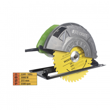 Fierastraie circulare - Fierastrau circular PROCRAFT KR3000, 3500 rpm, 3000W