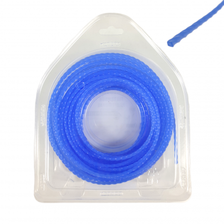 Accesorii motocositoare - FIR TAMBUR (PATRAT TWISTED BLUE) 2.4mm x 15 m