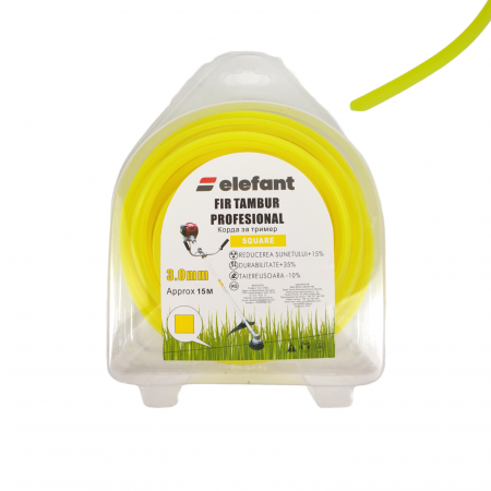 Accesorii motocositoare - FIR TAMBUR (PATRAT YELLOW) 3mm x 15m