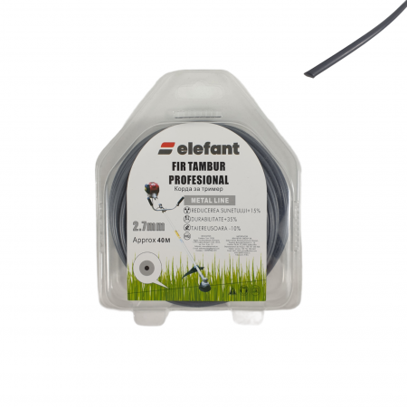 Accesorii motocositoare - FIR TAMBUR (ROTUND METAL LINE SILVER) 2.7mm x15 m