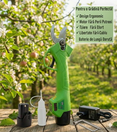 Foarfeci electrice cu acumulatori - Foarfecă electrică Micul Fermier MF-MX1020-G01 – 14.4V, Brushless, 25 mm