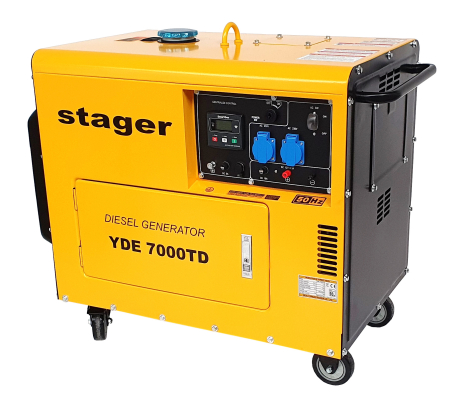 Generatoare insonorizate - Generator insonorizat Stager YDE7000TD, 5kVA, 20A, monofazat, diesel, 3000rpm, pornire electrica